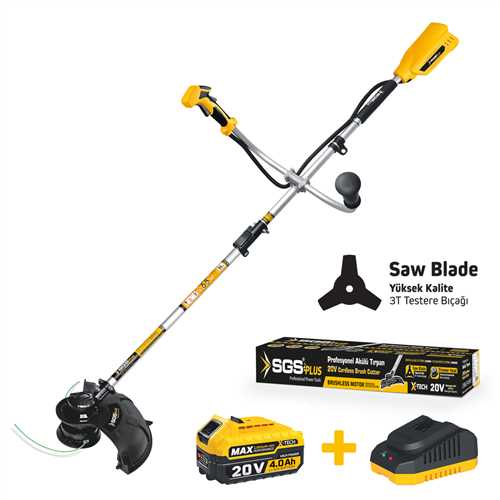 SGS Akülü Tırpan Seti 20V 1*4.0 Ah (Kömürsüz Motor) (4/Koli)✓